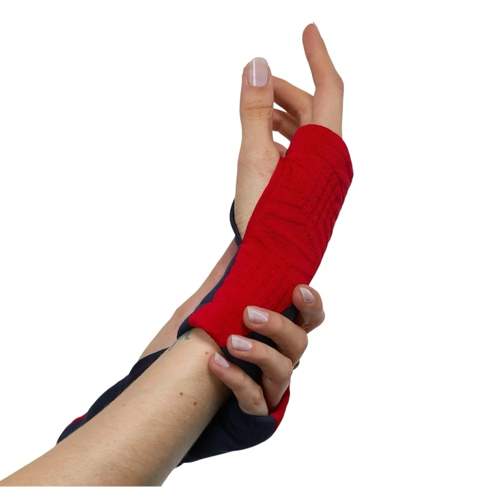 Zolnar Red and Black Unisex WRW2 8 HALF FINGER GLOVES-Medium